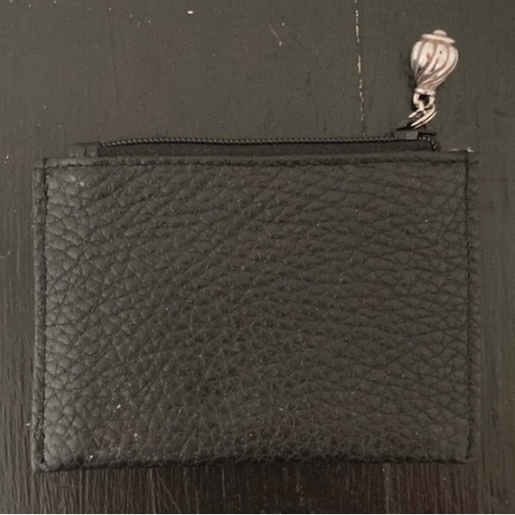 Brighton Leather ID Case Change Purse Pebbled Black Leather Croc Embossed Brown - Picture 5 of 6